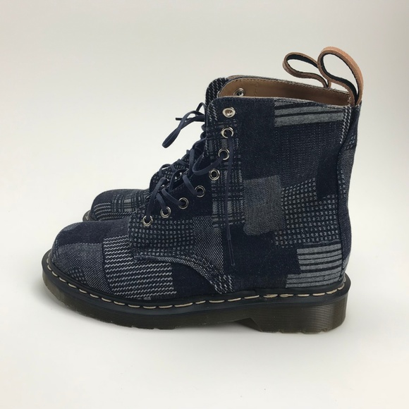 Dr Martens high tops Boots Blue Crushed velvet 7 - Picture 3 of 7